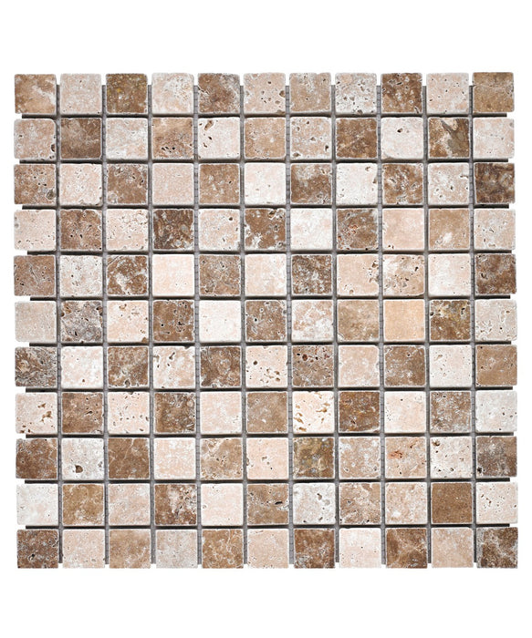 Mixed Travertine Square 25 Mosaic Tile