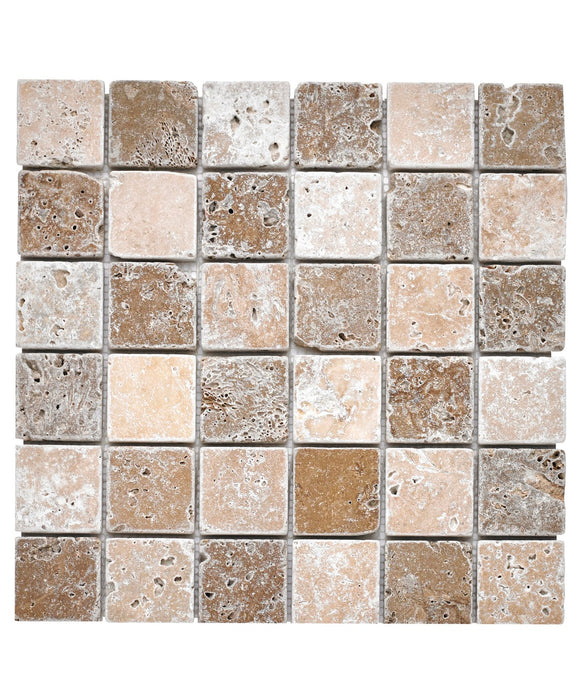 Mixed Travertine Square 50 Mosaic Tile