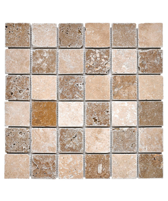 Mixed Travertine Square 50 Mosaic Tile