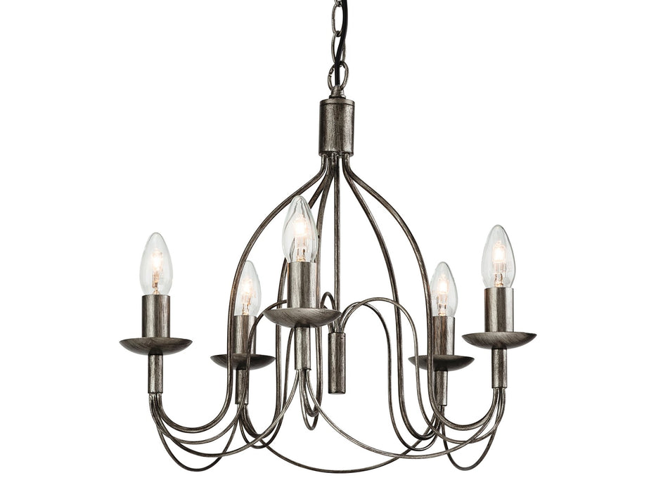 Regency 5 Light Wall - Antique Silver