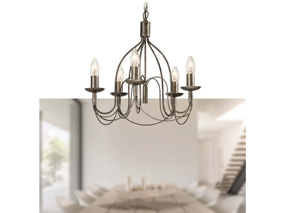 Regency 5 Light Wall - Antique Silver