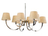 Fairmont 8 Light Fitting - Polished Stainless Steel with Cream Linen Shade