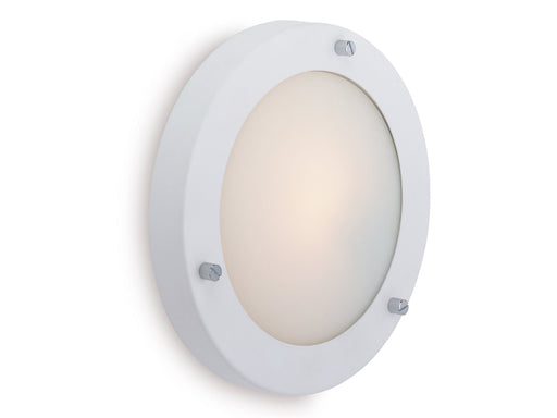 Rondo Wall / Flush Ceiling Fitting - Matt White with Opal Glass