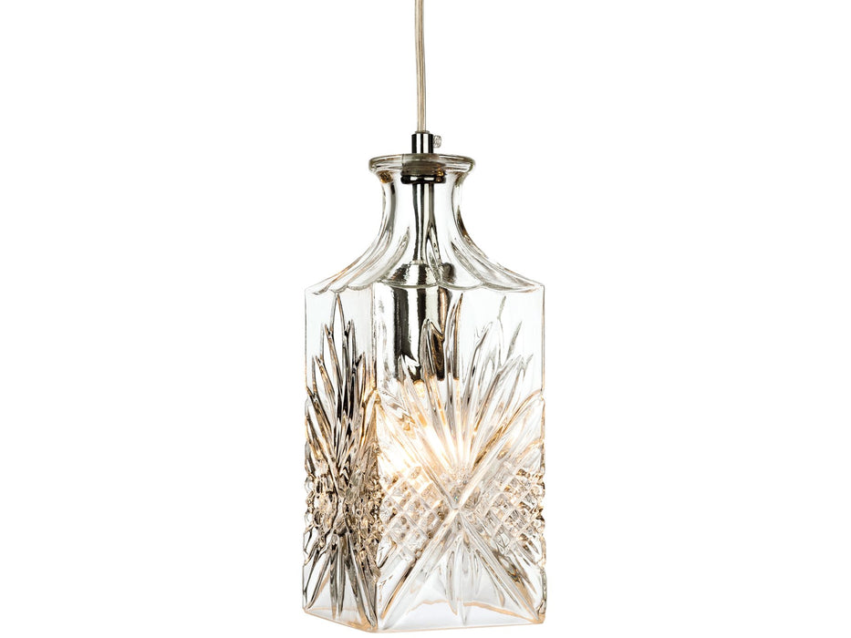 Decanter 1 Light Pendant - Chrome with Clear Decorative Glass