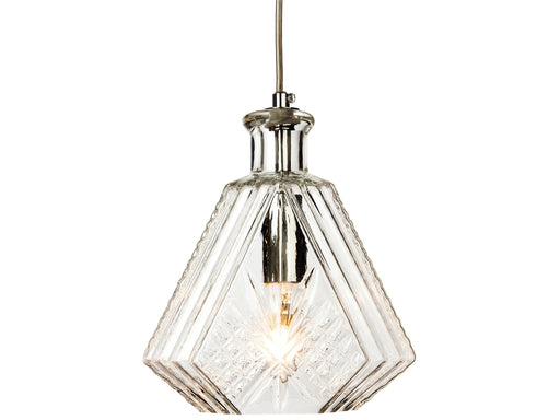 Decanter 1 Light Pendant - Chrome with Clear Decorative Glass