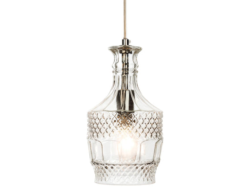 Decanter 1 Light Pendant - Chrome with Clear Decorative Glass