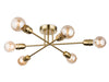 Trident Flush Ceiling Fitting -  Brushed Brass