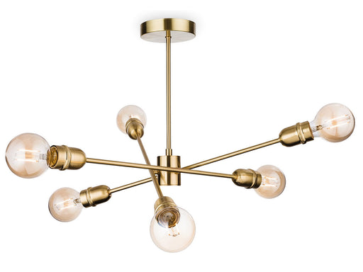 Trident Semi Flush Ceiling Fitting - Brushed Brass