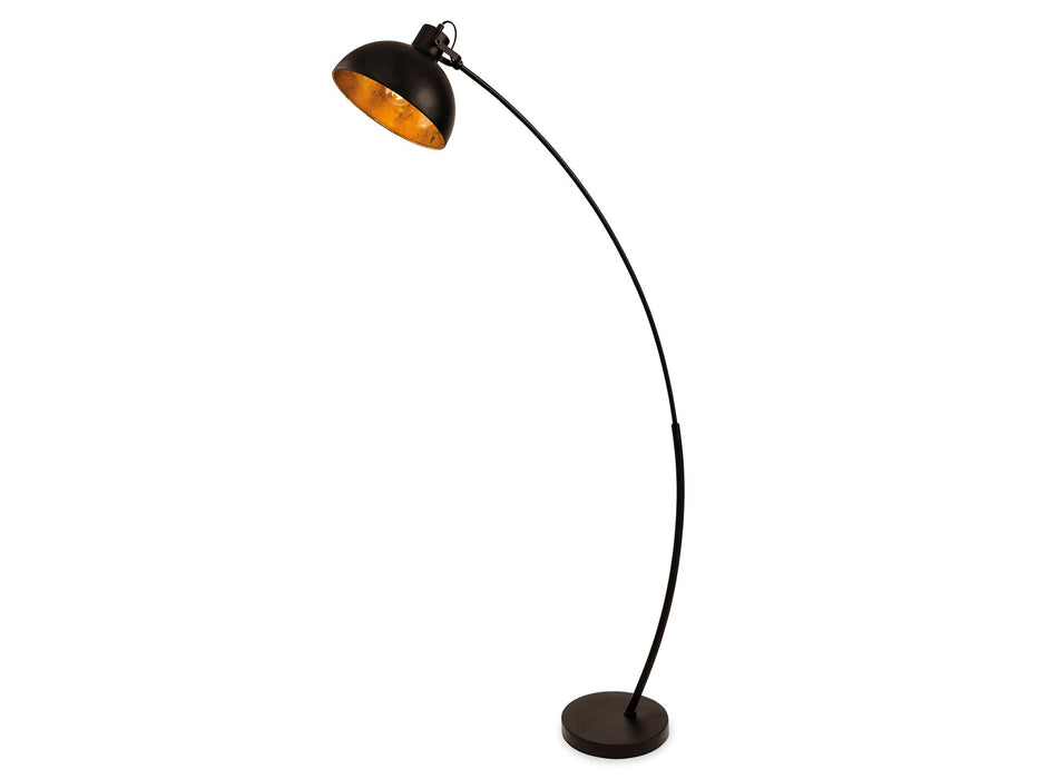 Lotus Floor Lamp - Black with Gold Leaf Effect