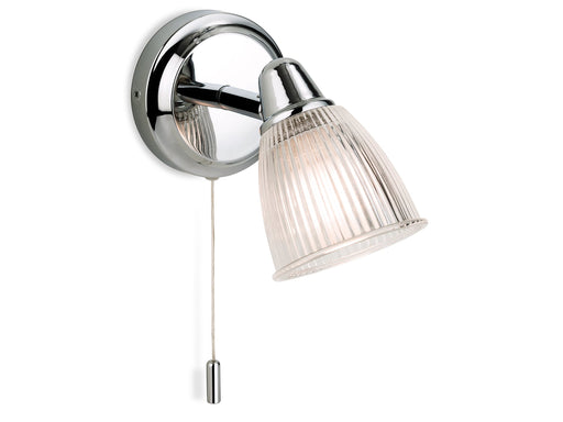 Echo Wall Light - Chrome with Clear Ribbed Glass