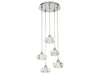 Lisbon 5 Light Pendant - Chrome with Clear Decorative Glass