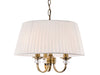 Langham 3 Light Pendant- Antique Brass with Pleated Cream Shade