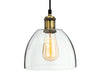 Empire Pendant - Antique Brass with Clear Glass