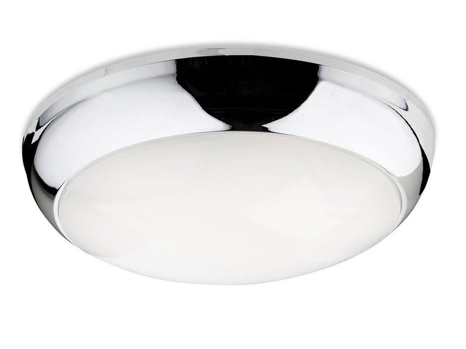 Regis LED Flush Ceiling Fitting - Chrome Polycarbonate with Opal Diffuser