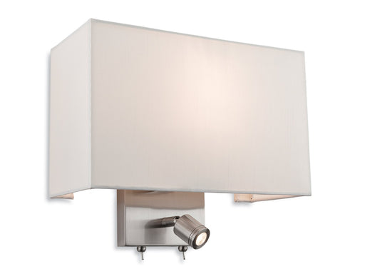 Fargo 2 Light Wall - Brushed Steel with Cream Shade