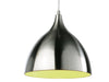 Café Pendant - Brushed Steel with Green Inside