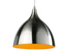 Café Pendant - Brushed Steel with Orange Inside