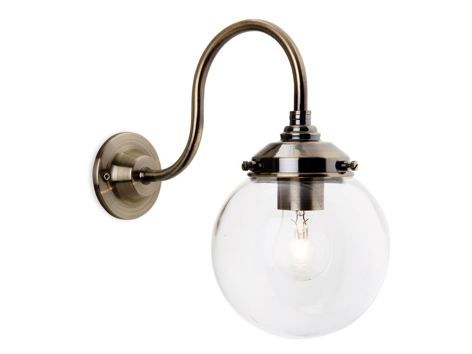 Victoria Wall Light - Antique Brass with Clear Glass