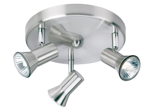 Magnum 3 Light Flush Ceiling Fitting - Brushed Steel