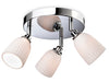 Metro 3 Light Flush Ceiling Fitting - Chrome with Porcelain Shades