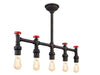 Factory 5 Light Semi Flush Fitting - Rustic Black