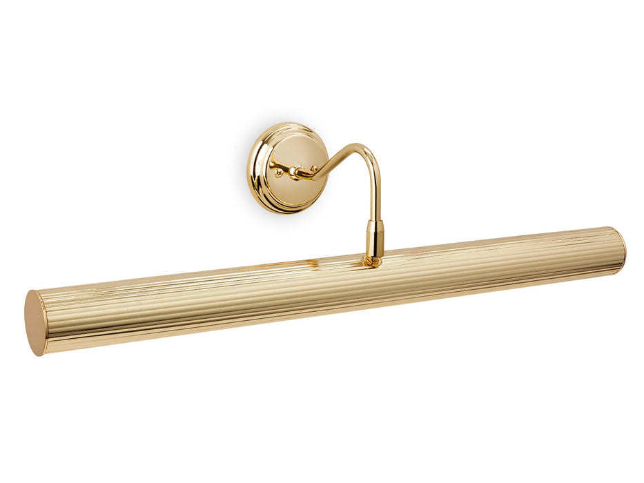 Traditional Reeded Picture Light - 600mm - Polished Brass