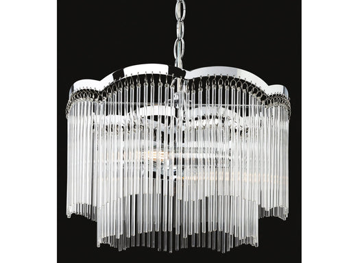 Opera Pendant - Chrome with Clear Glass Rods