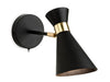 Ohio Wall Light - Black with Brass