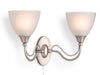 Santana 2 Light Wall - Satin Steel with Opal Glass