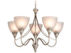 Santana 5 Light Flush Ceiling Fitting - Satin Steel with Opal Glass