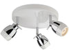 Marine 3 Light Flush Ceiling Fitting - White with Chrome