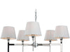 Transition 5 Light Fitting - Polished Stainless Steel with Cream Shade