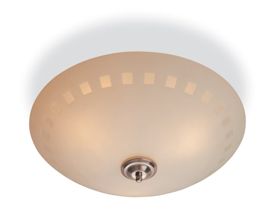 Daisy Semi Flush Ceiling Fitting - Opal Glass with Decorative Pattern