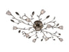 Cindy 10 Light Flush Ceiling Fitting - Antique Brass with Clear Glass