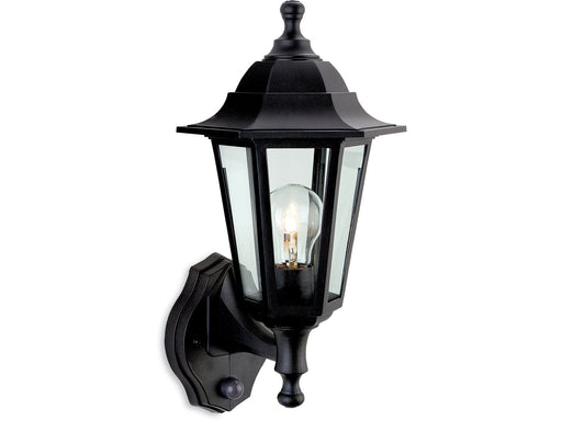 Malmo Resin Lantern - Uplight with PIR - Black