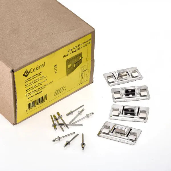 Cedral Plank - Cedral Click Fixings - Cedral Click Clip and Rivet Set