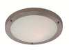 Rondo LED Flush Ceiling Fitting / Wall Light - Brushed Steel with Opal Glass