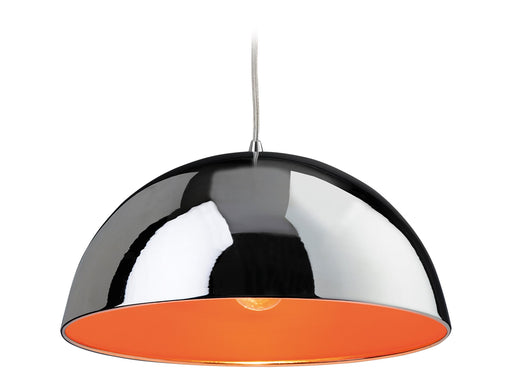 Bistro Pendant - Chrome with Orange Inside