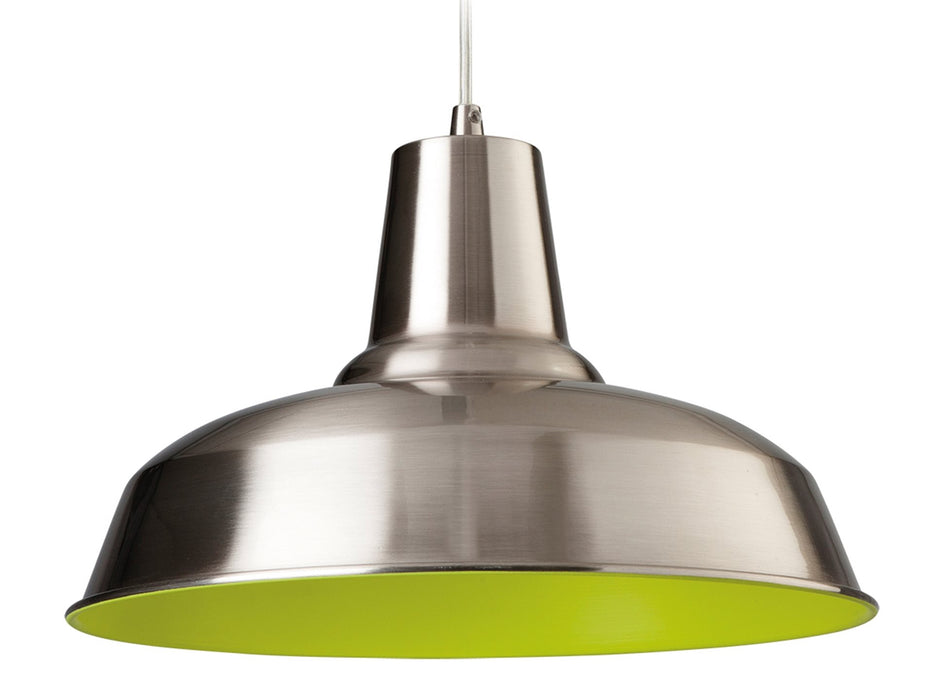 Smart Pendant - Brushed Steel with Green Inside