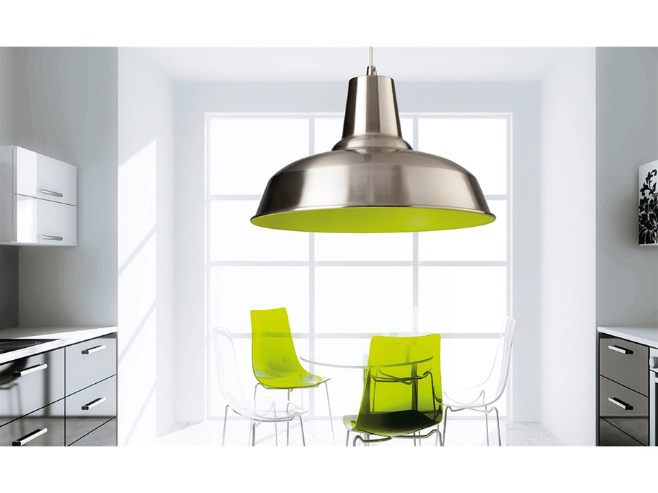 Smart Pendant - Brushed Steel with Green Inside