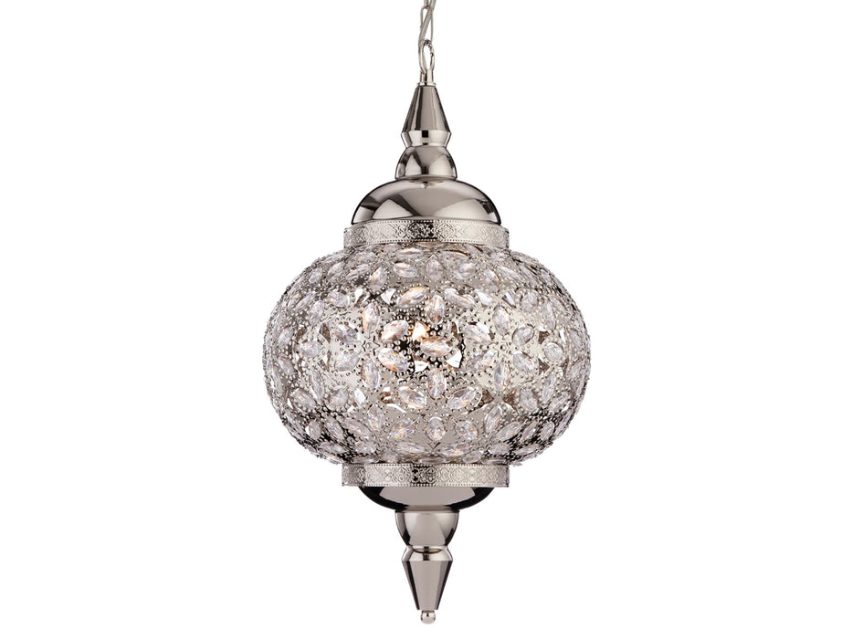 Taj Pendant - Chrome with Clear Acrylic