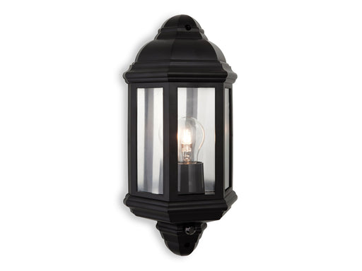 Park Resin Wall Light with PIR - Black Polycarbonate