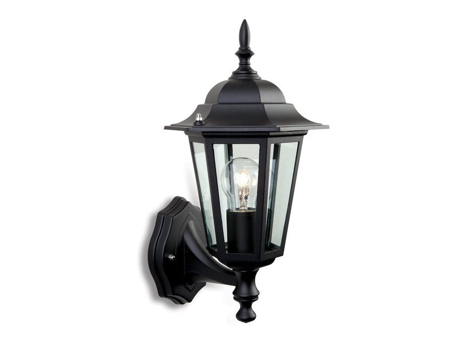 6 Panel Lantern - Uplight - Black