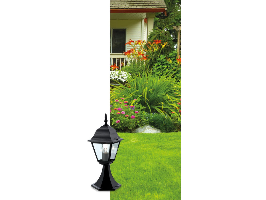 4 Panel Lantern - Pillar - Black