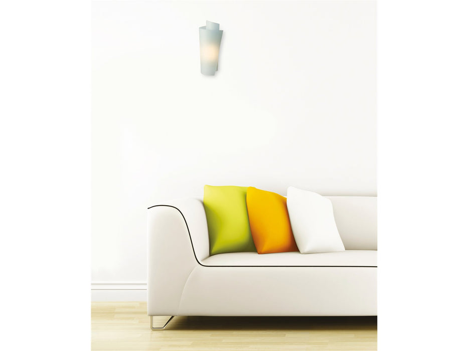 Vetro Wall Light - Satin Steel with Acid Glass