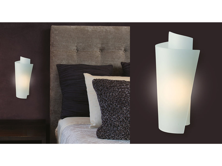 Vetro Wall Light - Satin Steel with Acid Glass