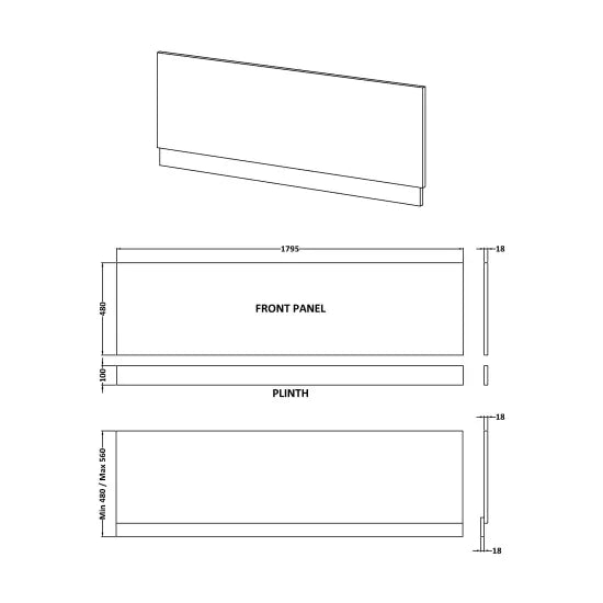 Front Panel & Plinth 1800mm