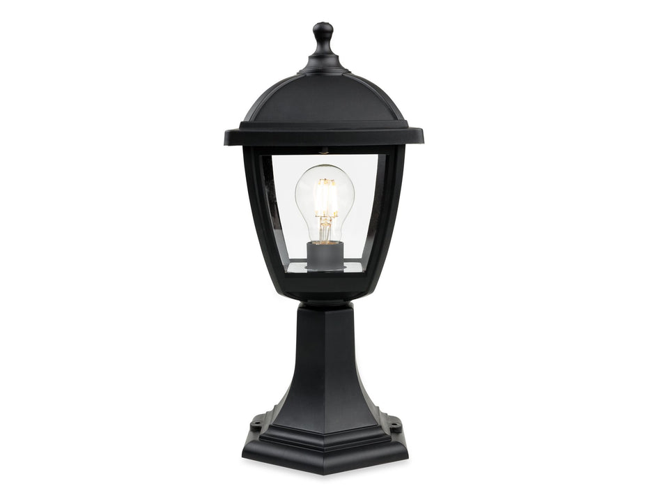 Palma Resin Lantern - Pillar - Black