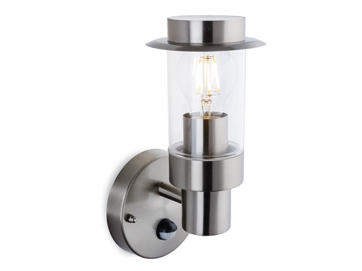 Darwin Wall Light with PIR - Stainless Steel