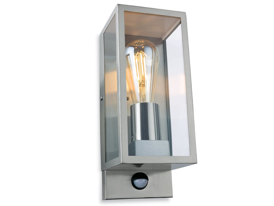 Dallas Wall Light with PIR - Stainless Steel